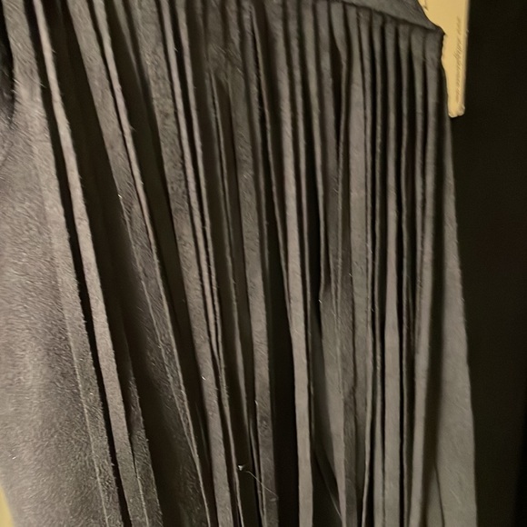 NWT Vintage Havana fringe black suede like vest - Picture 3 of 8